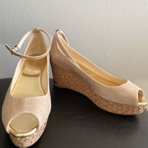New Jimmy Choo open toe golden feel Espadrilles